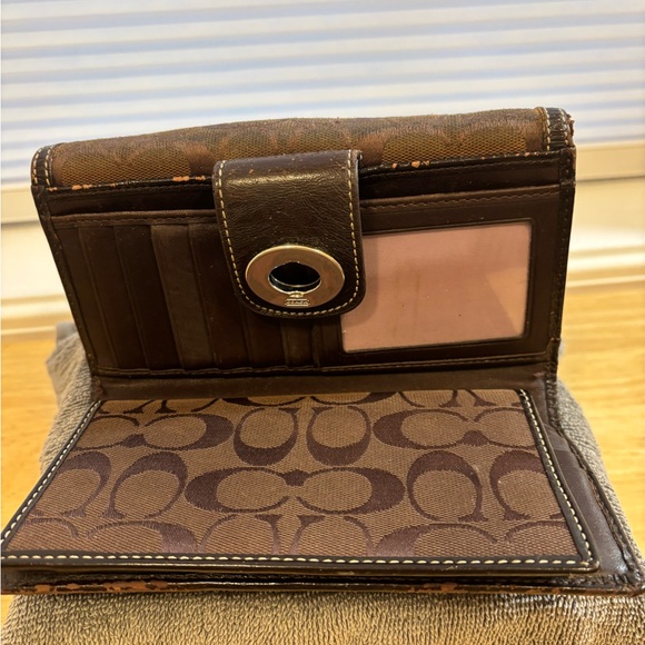 Brown Coach Wallet with Check Book Holder - Picture 3 of 11